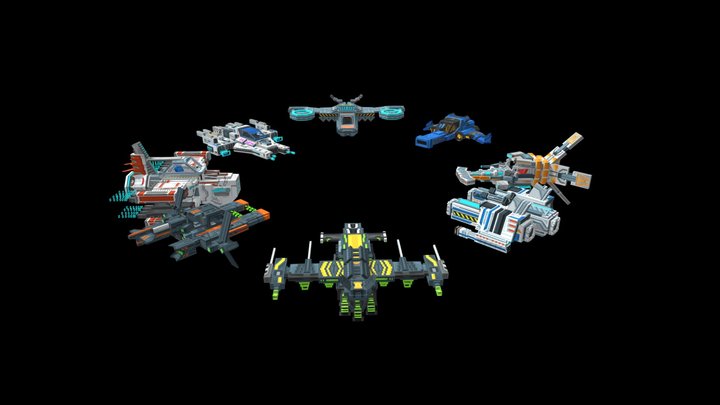 Spaceships - Java models 3D Model