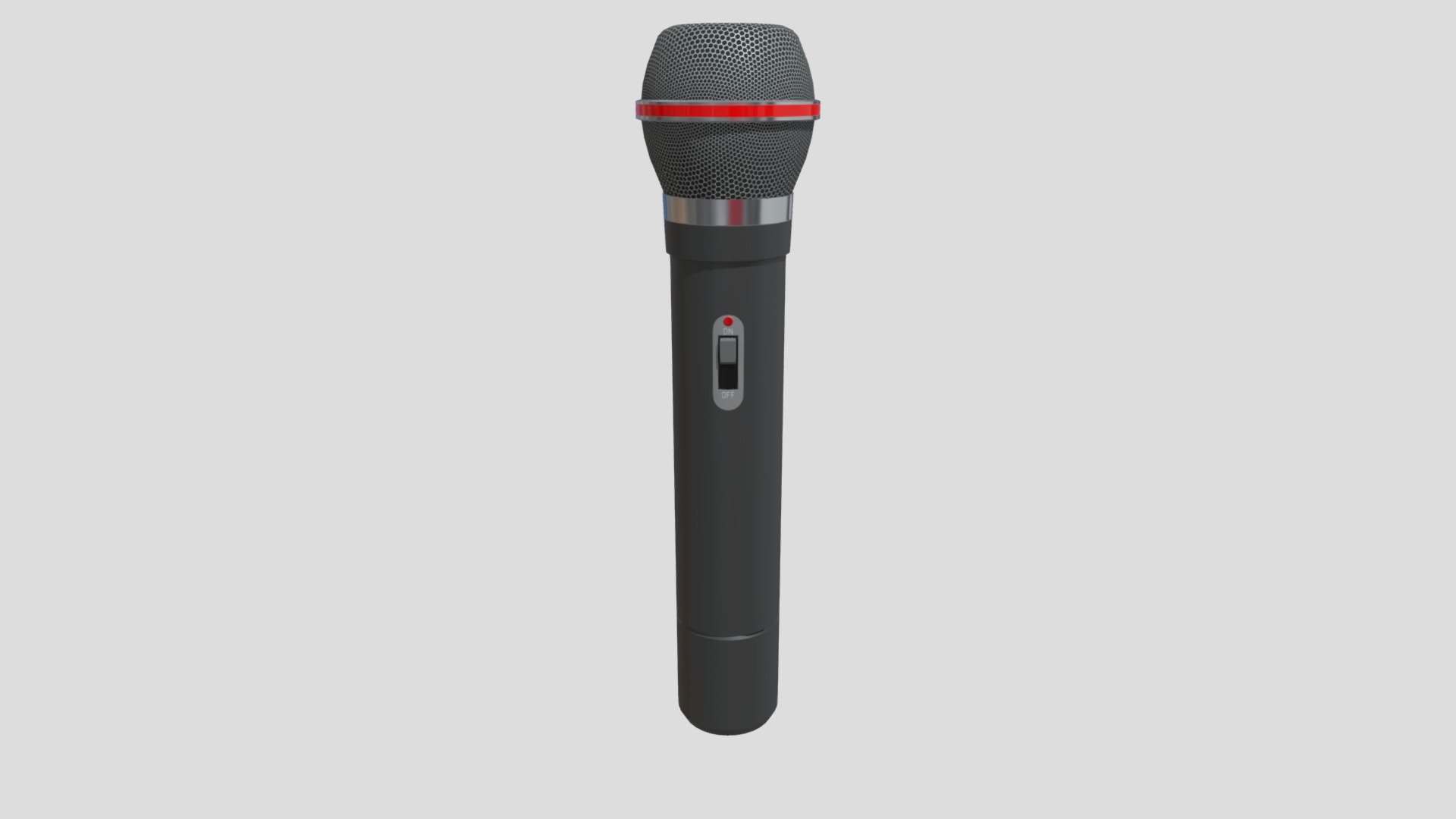 3D model Wireless Microphone - This is a 3D model of the Wireless Microphone. The 3D model is about a black and silver microphone.