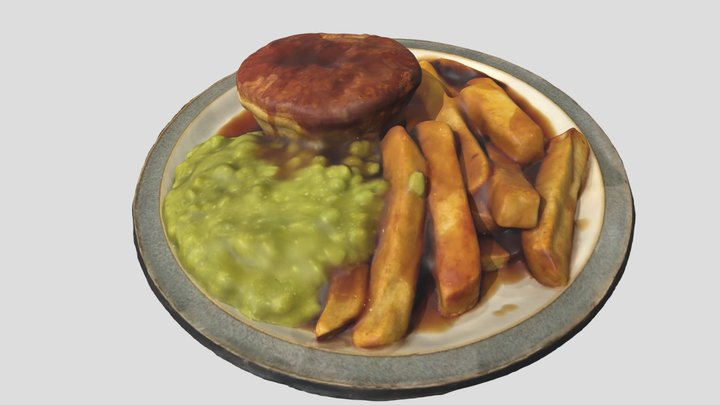Meat Pie Chips / Fries Mushy Peas and Gravy