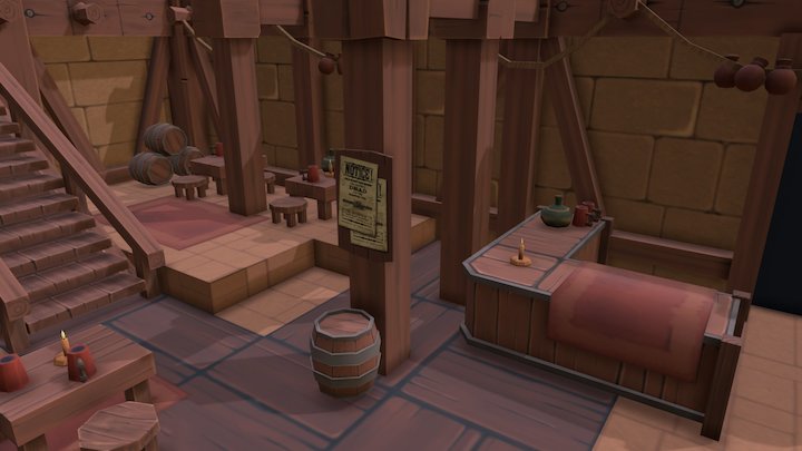 Handpainted Map 3D Model