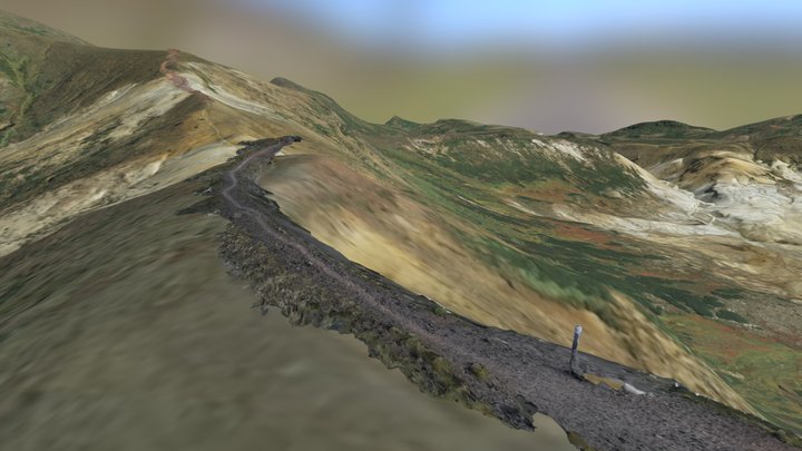 Hokuchin jct to Mt,Naka-dake trail 3D Model