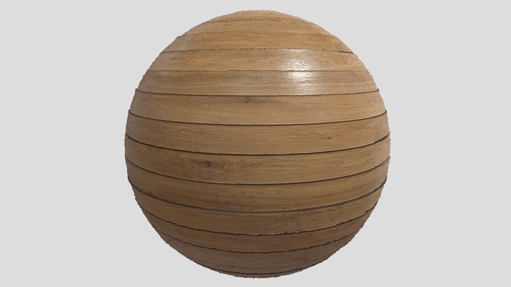 Seamless Wood Planks PBR 3D Model