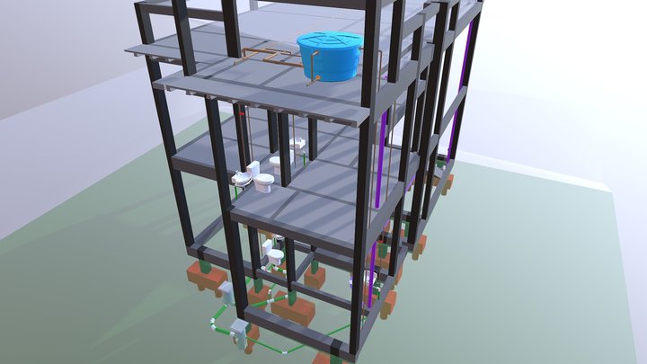 Projeto Loja - Estrutural+Hidrossanitário 3D Model