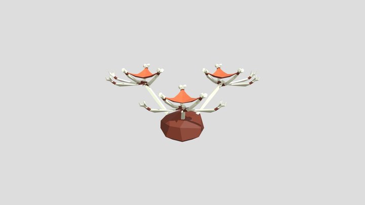 Cloth Passenger Saddle 3 Seats 3D Model