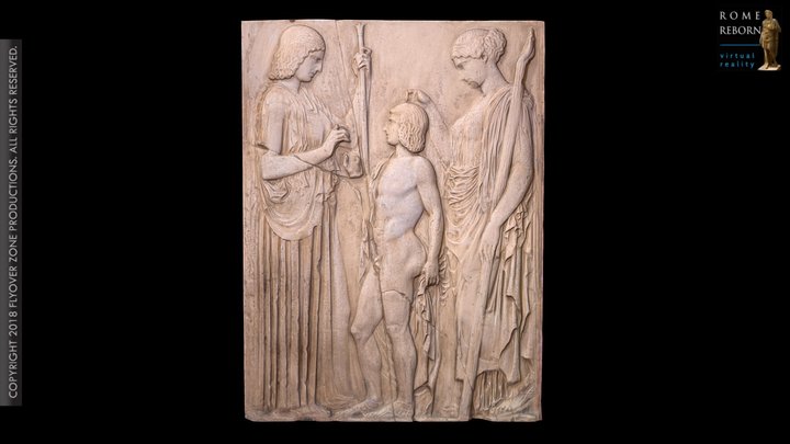 3D rendering of Votive for Demeter, Persephone, Triptolemos