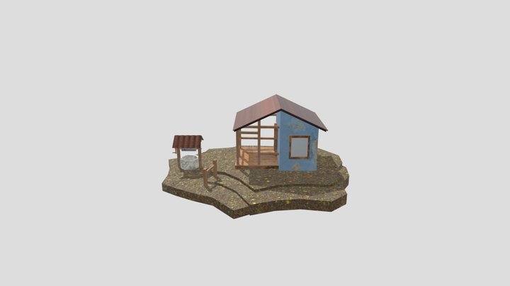 house with well 3D Model