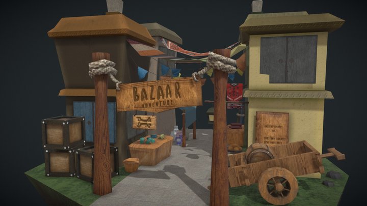 Bazaar Adventure Diorama 3D Model