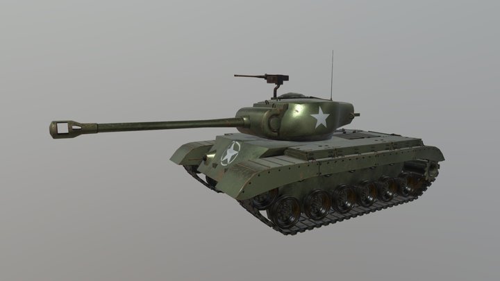 M26 Pershing Tank PBR Military Vehicle 3D Model