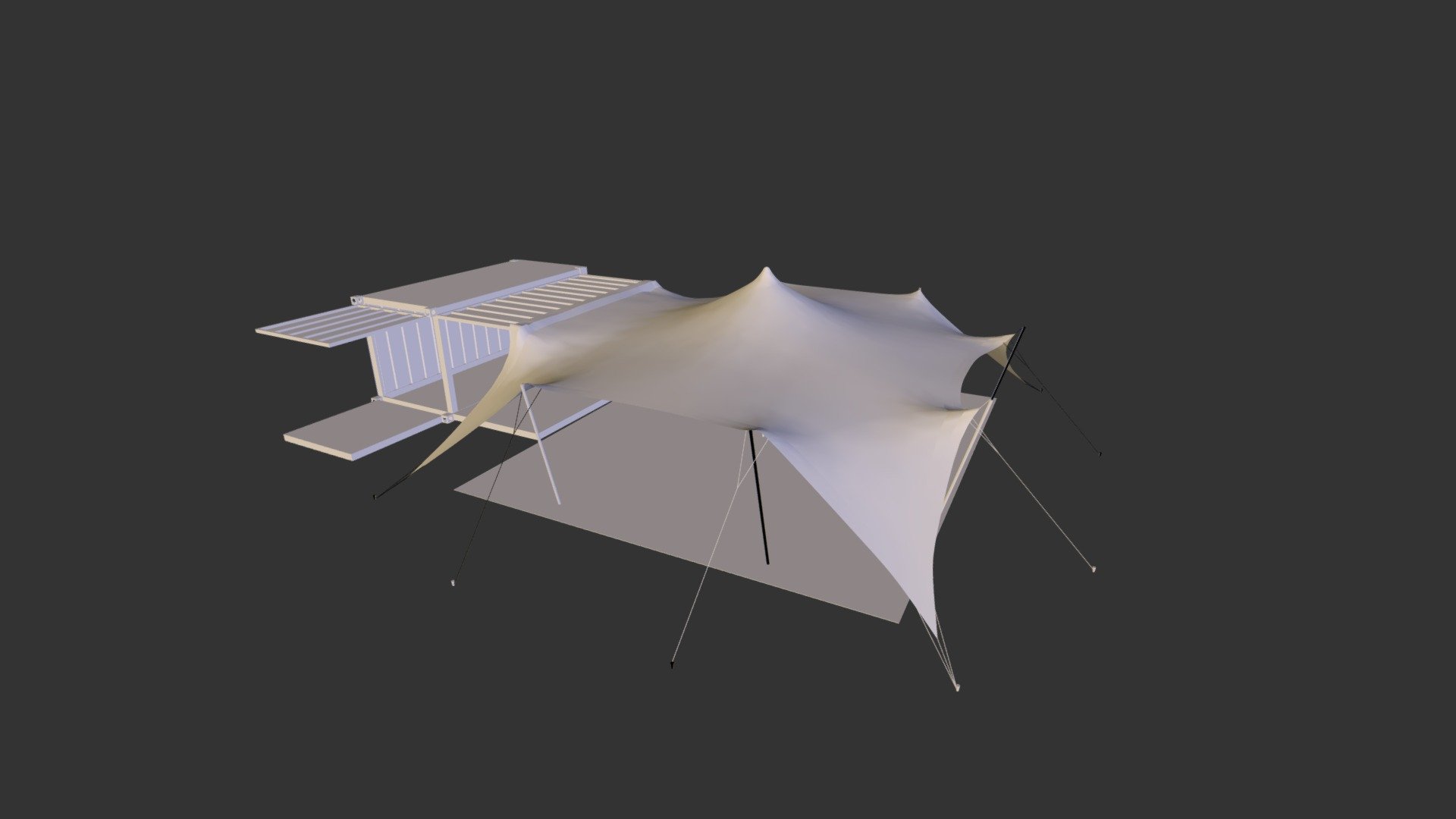 Stretch Tent with Container.3DS