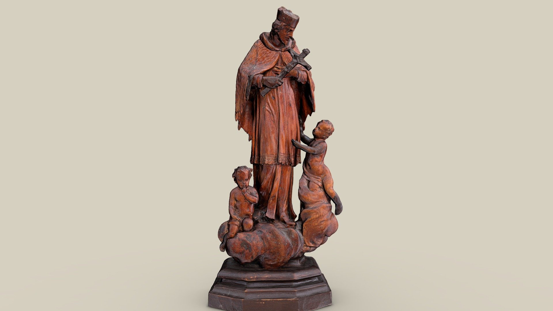 Hl. Nepomuk mit Putti — Sketchfab embed 3D viewer