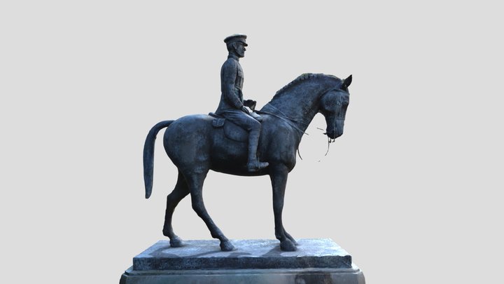 Chedzoy Church, Soldier On Horse Memorial 3D Model