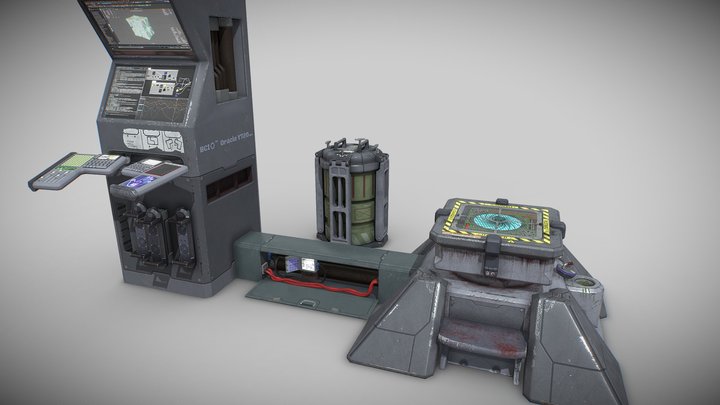 SciFi Lab Props 3D Model