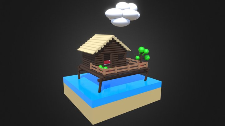 Low Poly Ocean House 3D Model