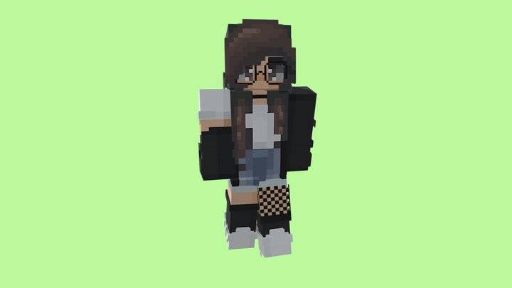 Cute Minecraft Girl 4 3D Model