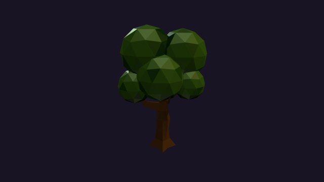 Low Poly Blobby Tree 3D Model