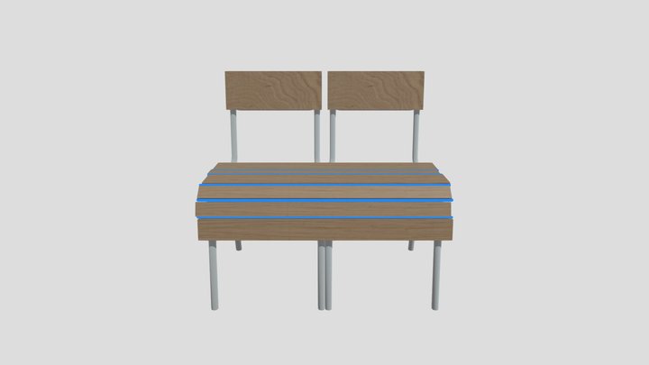 Chaise banc 3D Model