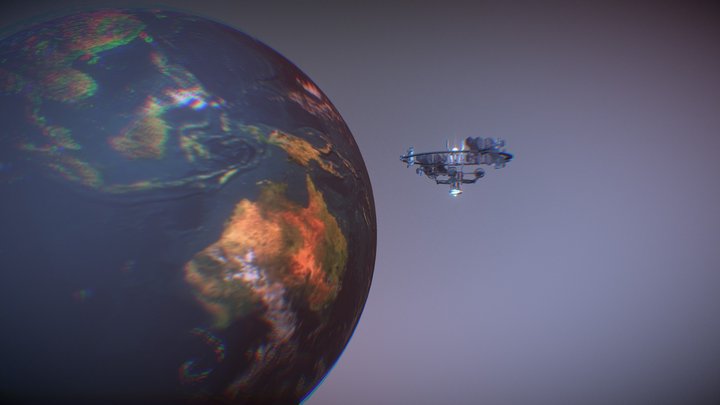 Sci-Fi Space Station 3D Model