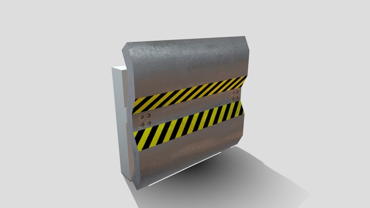 Metal racing track barrier [Low Poly] 3D Model