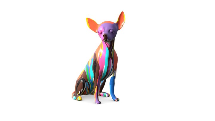 Graffiti Chihuahua 3D Model