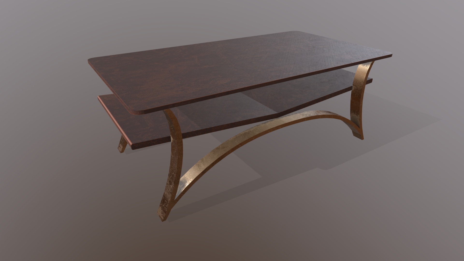 3D model Bronze table  (coffee table collections) - This is a 3D model of the Bronze table  (coffee table collections). The 3D model is about a wooden table with a glass top.
