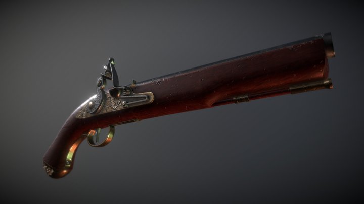 Flintlock gun 3D Model