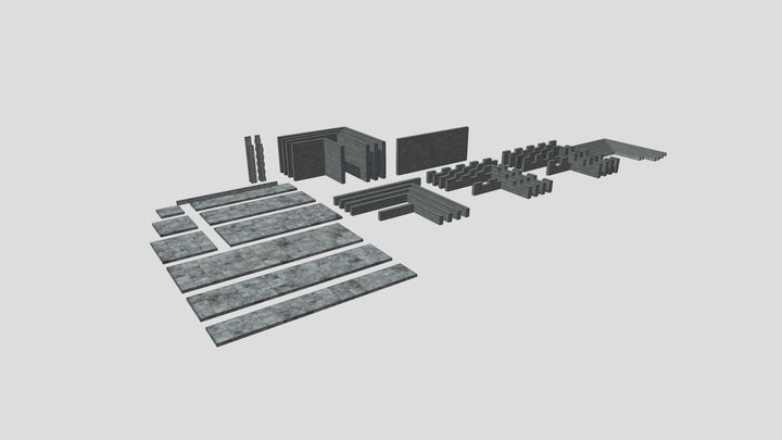 Modular Castle Pack: Stylized Walls 3D Model
