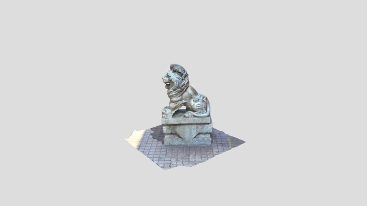 Chinese Lion Statue 3D Model