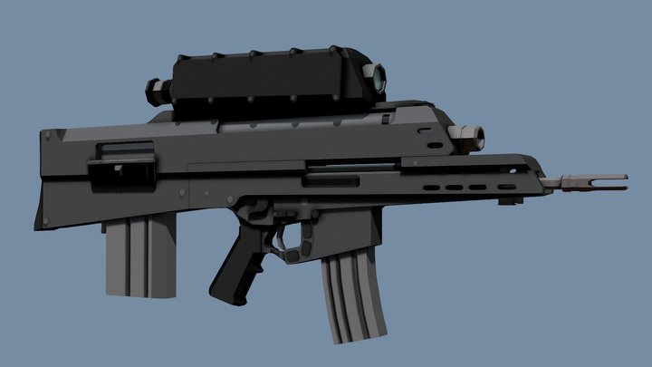 Low-Poly XM-29 OICW – Modelo 3D gratuito STL