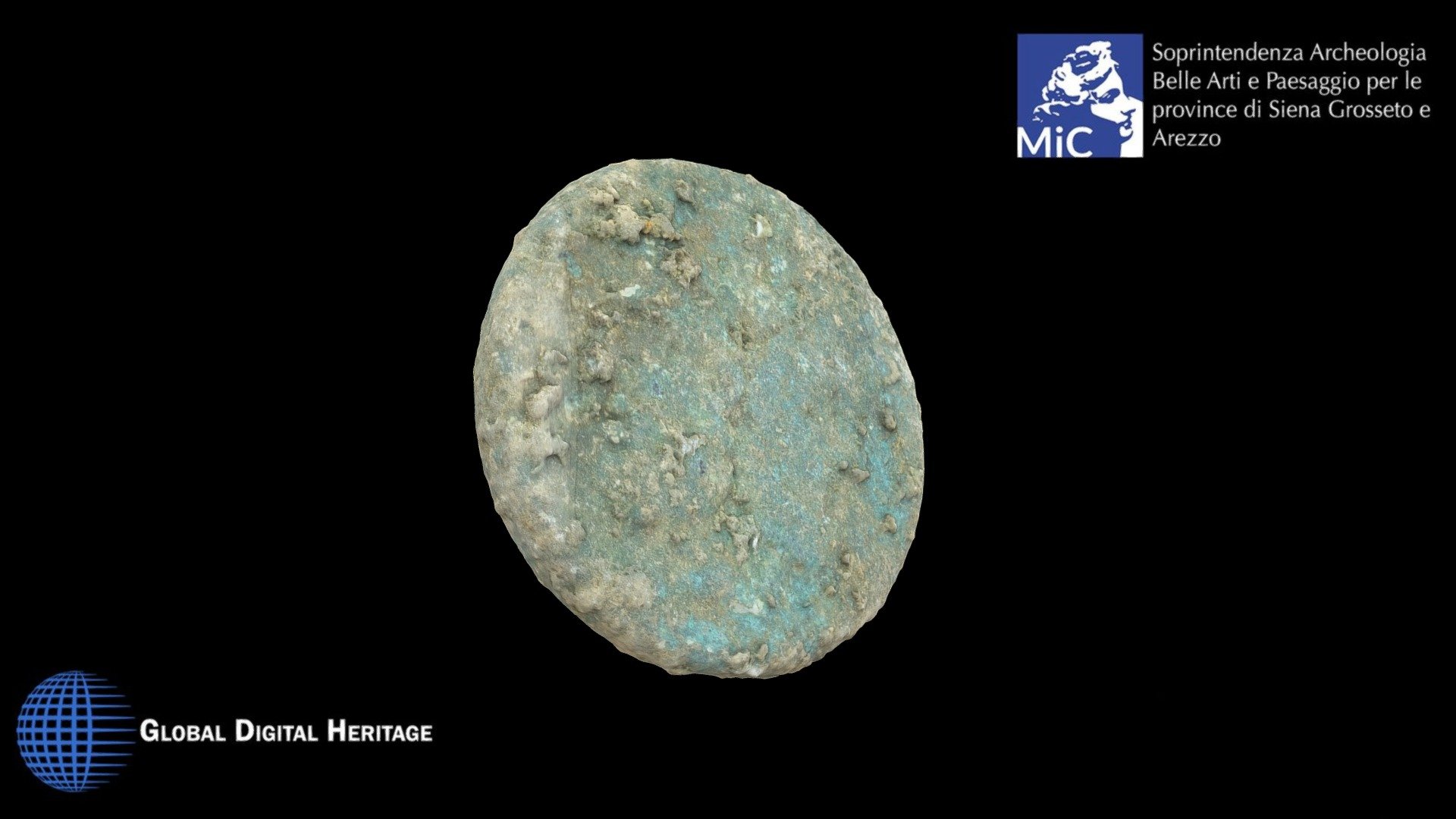 Roman bronze coin from the Tumulus of Molinello