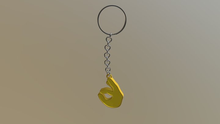 Ok Emoji Charm 3D Model
