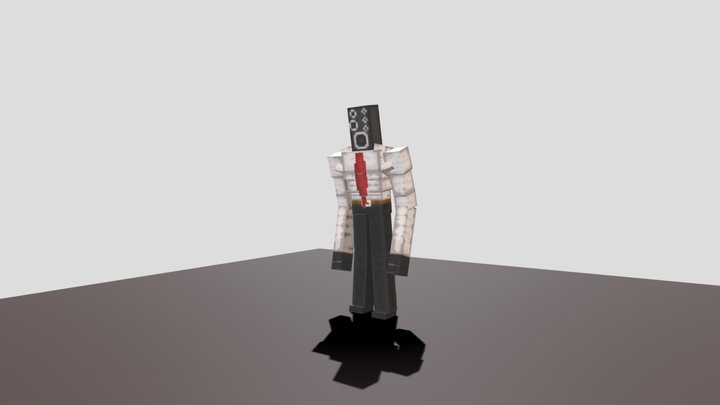 Large speakerman minecraft (rigged) 3D Model
