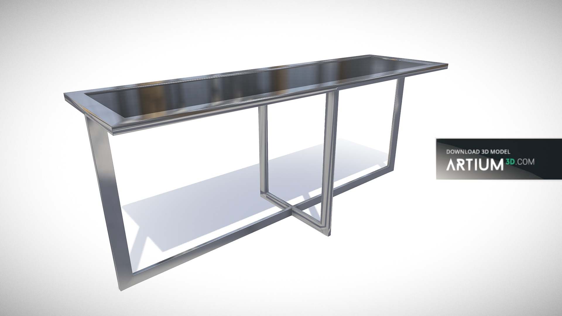3D model Console – New design - This is a 3D model of the Console – New design. The 3D model is about a table with a glass top.