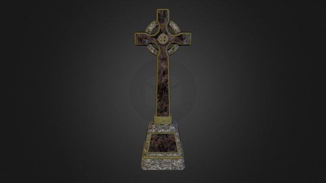 Grave Stone Cross 3D Model