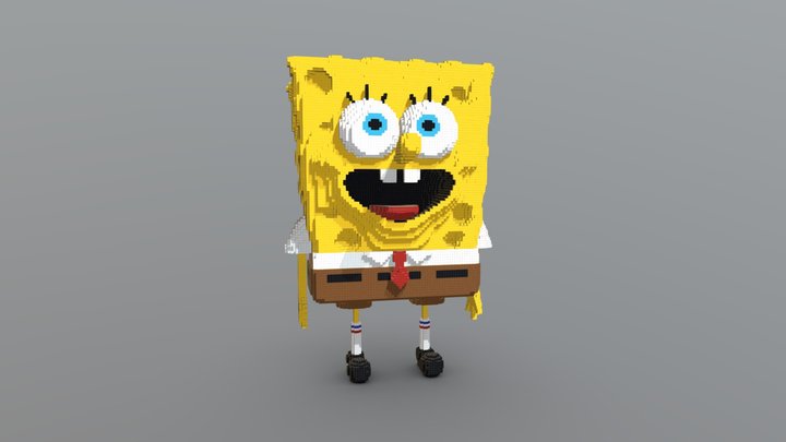 SpongeBob in Minecraft 3D Model