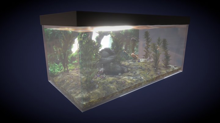 Animated virtual aquarium 3D Model