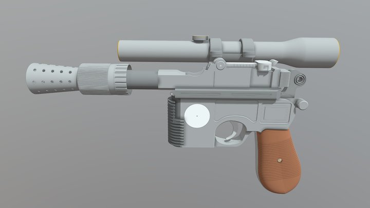 Han Solo's Blaster (DL44) 3D Model
