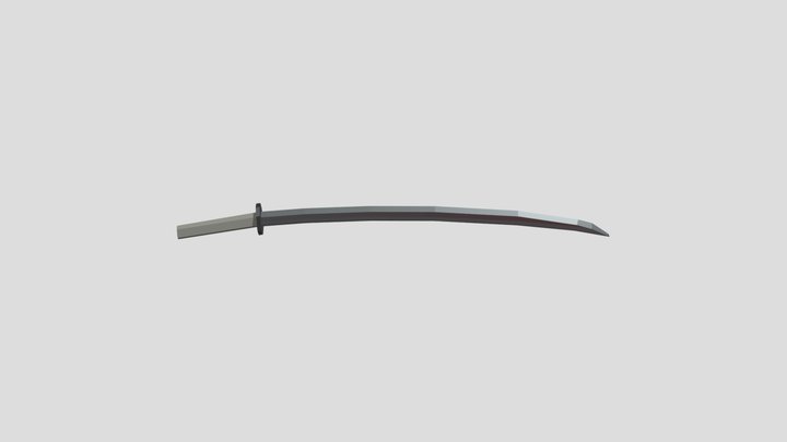 Low-poly Japanese Sword – Free 3D Model STL