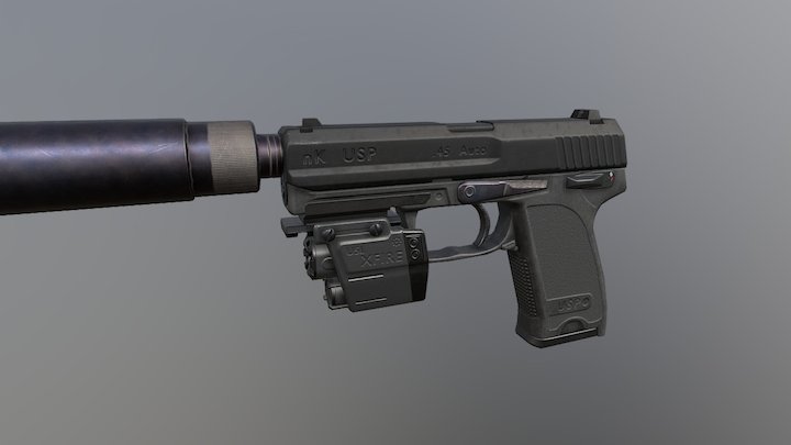 Pistol - USP attachments 3D Model