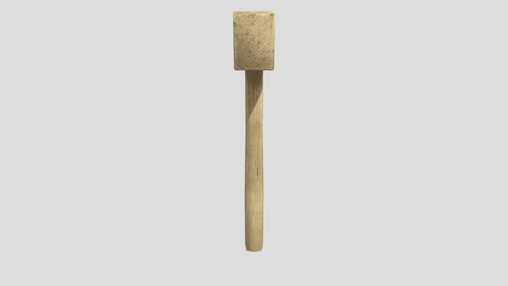 Wooden hammer low poly 3D Model