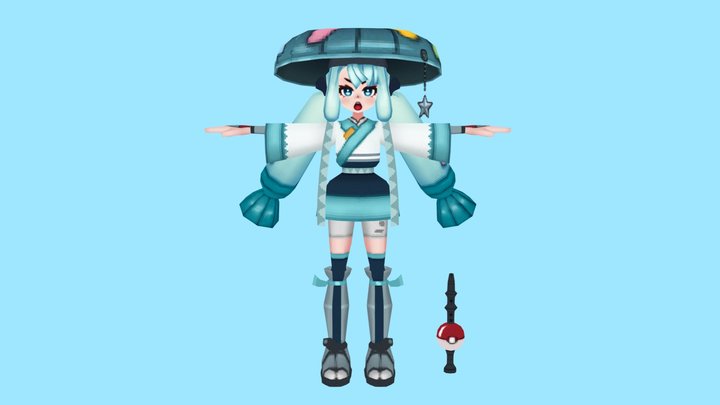 Hatsune Miku - Steel-type Trainer 3D Model