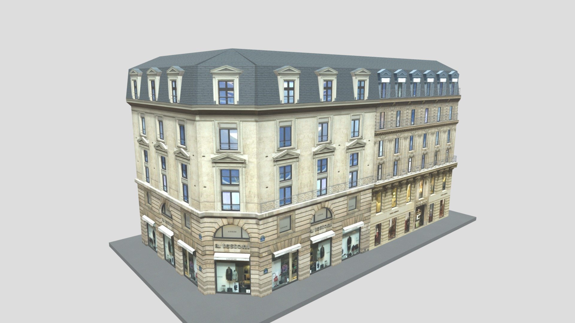 Typical Parisian Corner Building 04 3D model by nuralam018