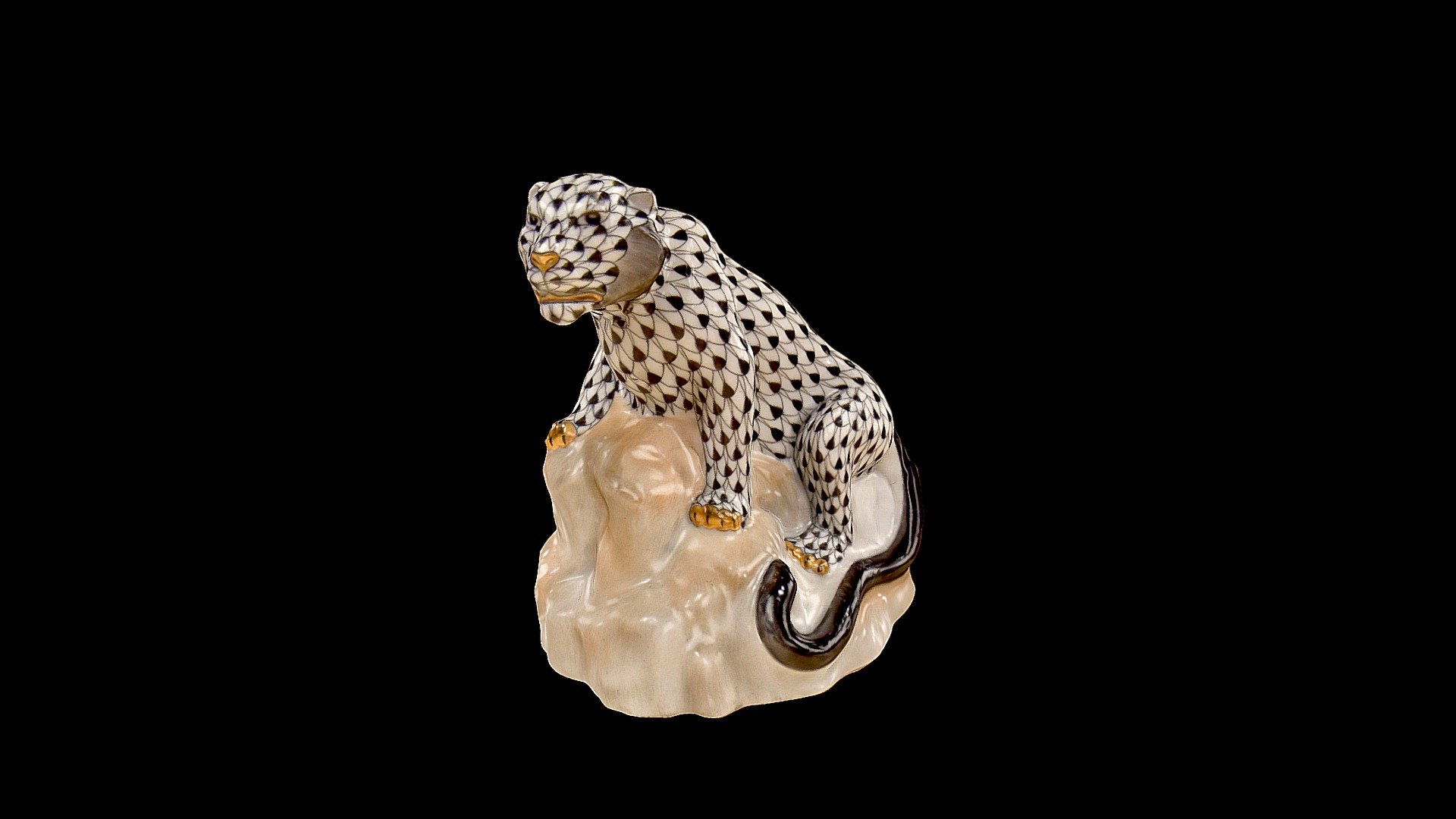 Tiger mini 16279000 VHNM 3D model by Herend Porcelain Manufactory