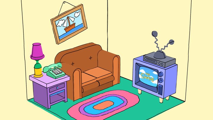 Simpsons Living Room 🏘️ 📺 3D Model