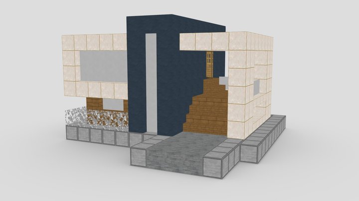 casa inspirada en el videojuego minecraft Modelo 3D