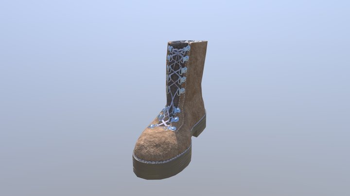 Low poly army boots 3D Model