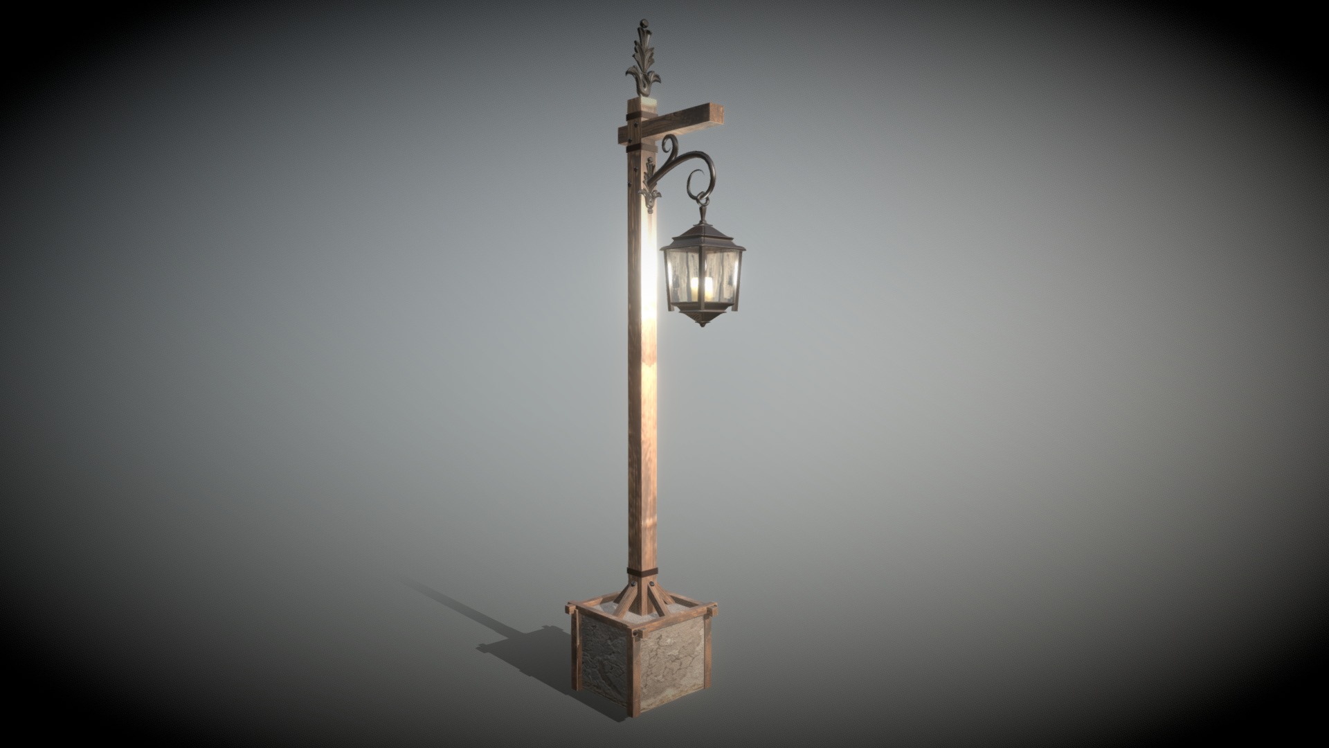 3D model Medieval Lamp - This is a 3D model of the Medieval Lamp. The 3D model is about a light on a stand.