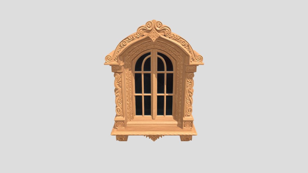 Ornate Carved Wooden Window