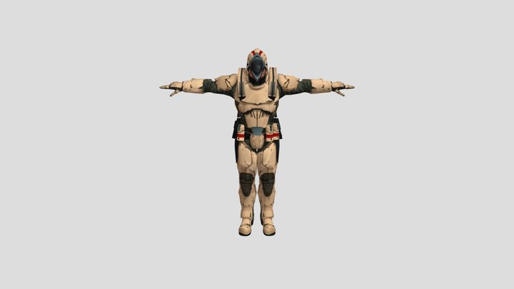 Futuristic Soldier 3D Model