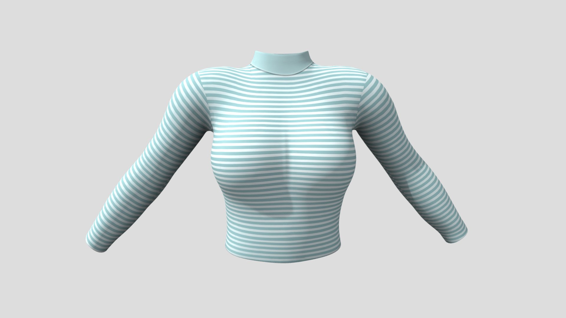 Turtle Neck Striped Top - Buy Royalty Free 3D model by 3dia [fa84299 ...