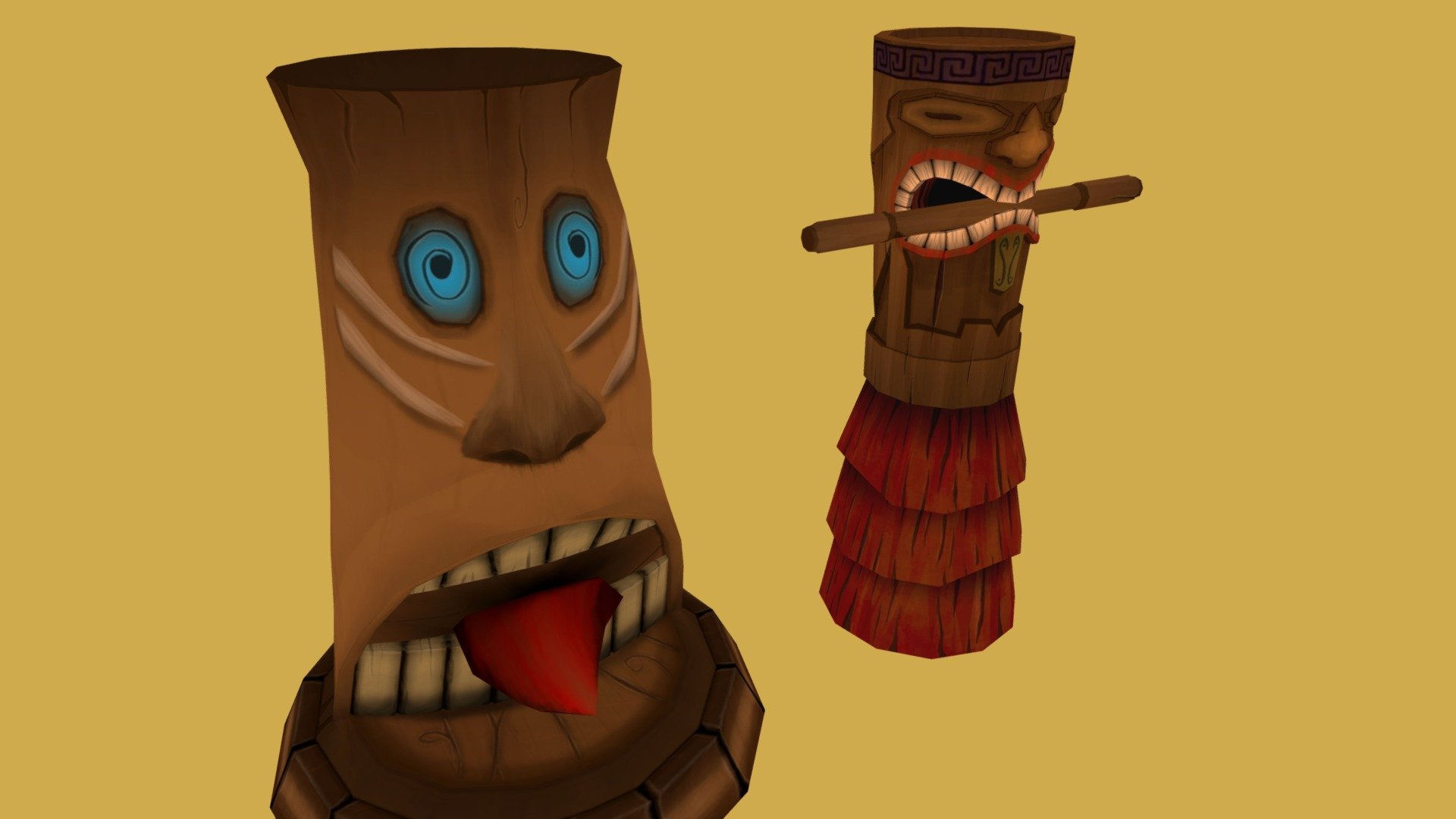 Tiki Totems — Sketchfab embed 3D viewer